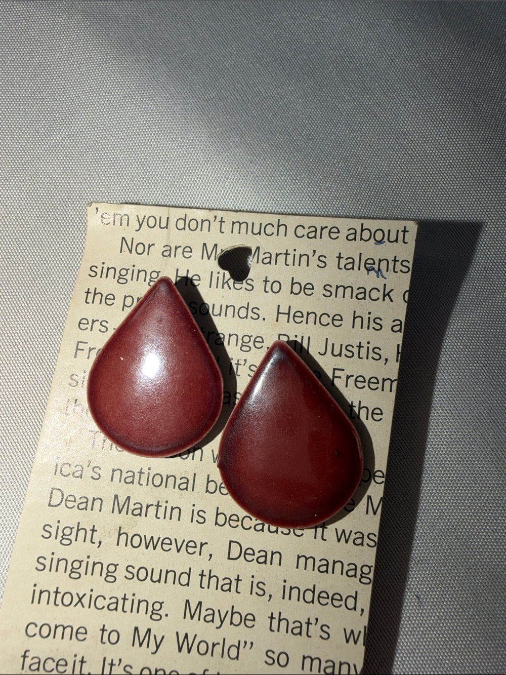 Teardrop Red Resin Earrings - Women Jewelry
